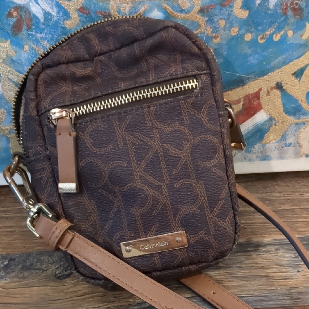 Calvin Klein Monogram Brown Messenger Bag